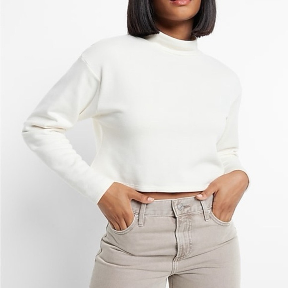 Express Mock Neck Fleece Sweatshirt/Top NWT